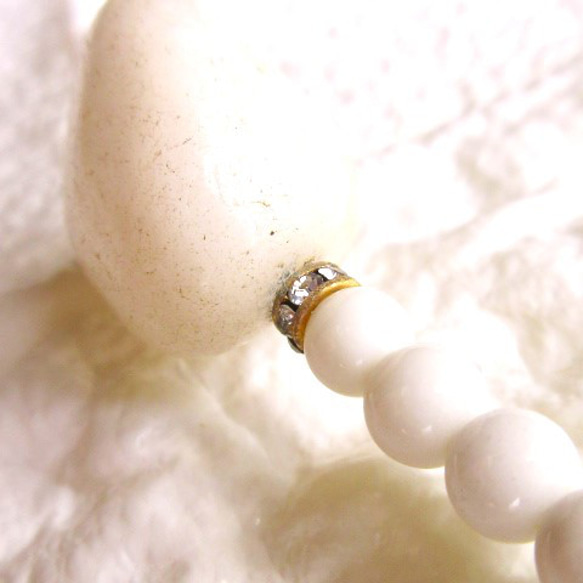 【A65】　凛とした白の輝き｜ホワイトジェイド＆ホワイトオニキス　（白翡翠）　天然石ネックレス　天然石ビーズアクセサリー 11枚目の画像