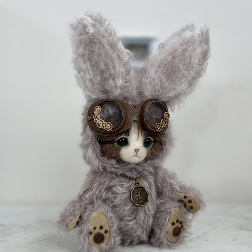 dropbear作家 羊毛フェルト テディベア ハンドメンド ぬいぐるみ うさぎ dropbear作家 羊毛フェルト テディベア ハンドメンド ぬいぐるみ