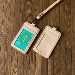 【2面窓付・ヌメ生成】IDカードケース CC2-010ki 定期入れ 身分証明書入れ パスケース 240407 8枚目の画像