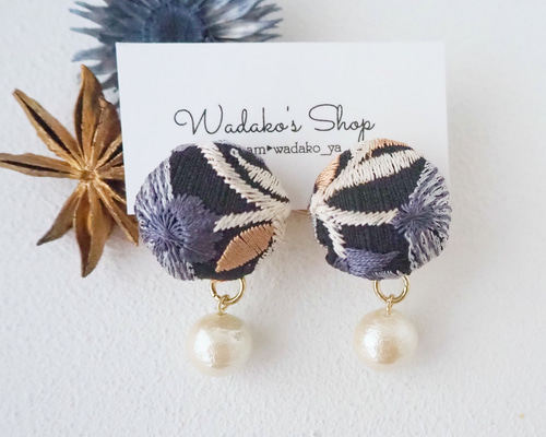 香　アンティークボタン　ジェルボタン　パール　バネ式イヤリング 香様専用 アンティークボタン ジェルボタン パール バネ式イヤリング