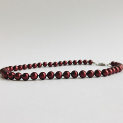 ガラスパールオールノットネックレス/8mm約43cm/ボルドー/R/made in japan 1枚目の画像