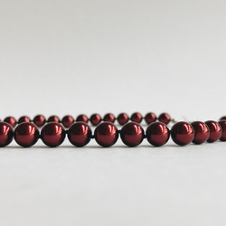 ガラスパールオールノットネックレス/8mm約43cm/ボルドー/R/made in japan 3枚目の画像