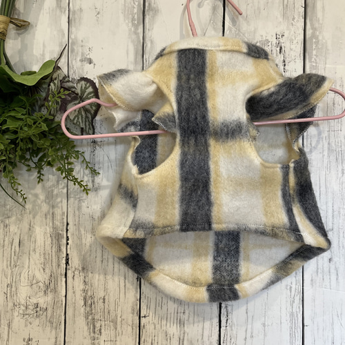 犬服 リボン付きチェックワンピース ペット服・アクセサリー Momo