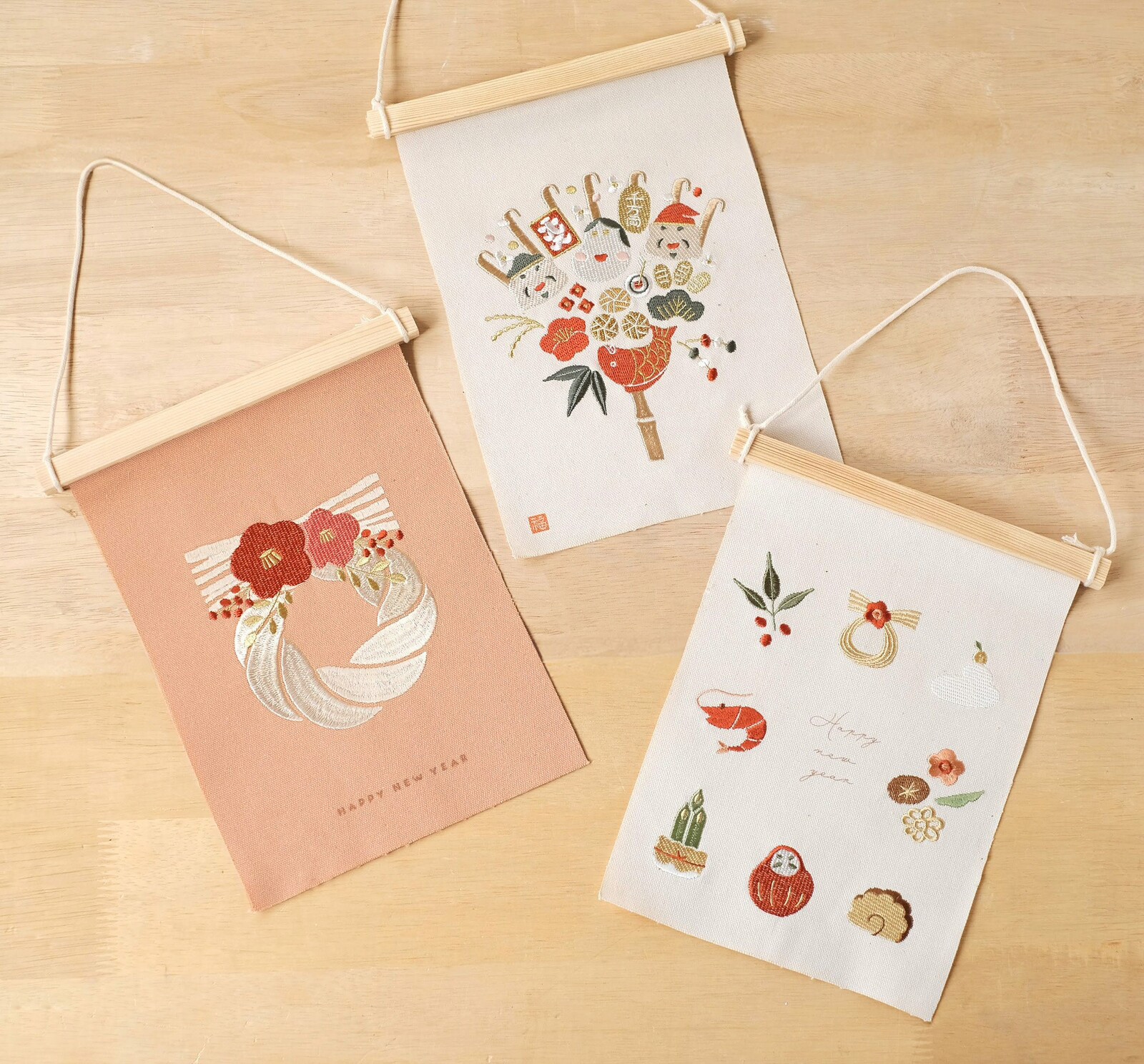 らいおんくま★ちりめん細工　お正月の押絵タペストリー