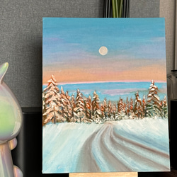 手描き油絵原画-雪景色 1枚目の画像