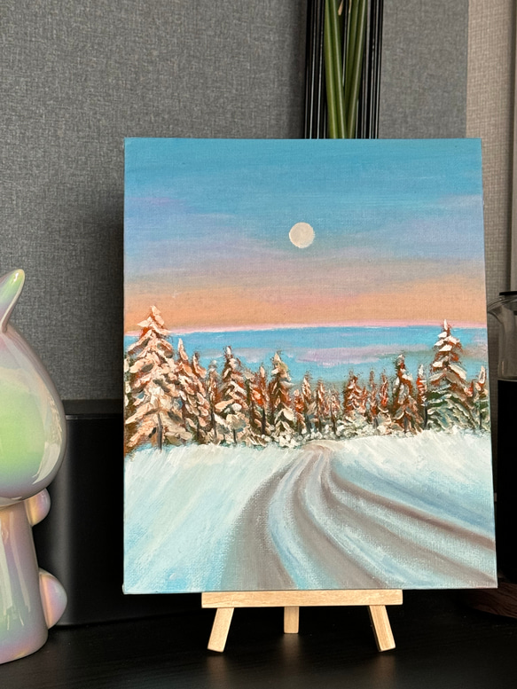 手描き油絵原画-雪景色 1枚目の画像