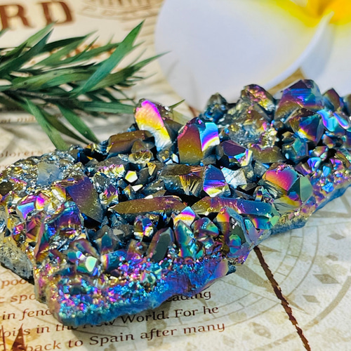 七色の夢໒꒱✨ オーラ アメジスト 紫水晶 ラフストーン 原石