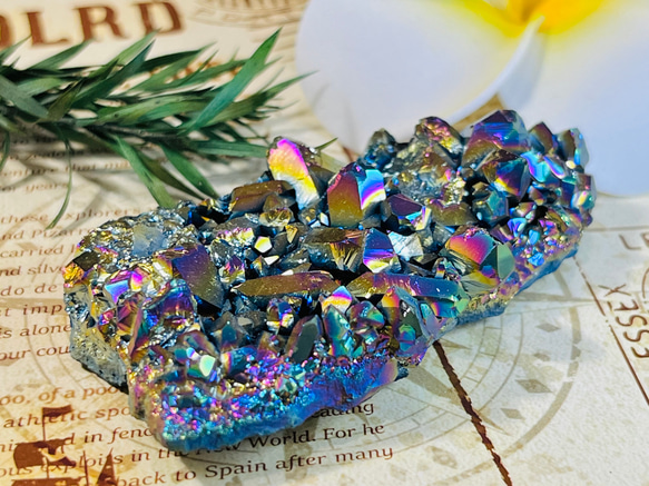 七色の夢໒꒱✨ オーラ アメジスト 紫水晶 ラフストーン 原石