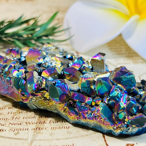 七色の夢໒꒱✨ オーラ アメジスト 紫水晶 ラフストーン 原石