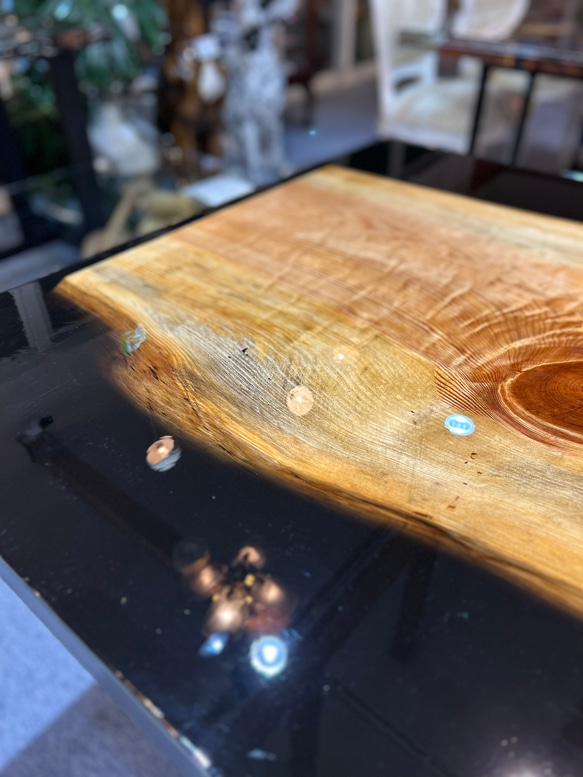 【永遠・繁栄の木】松の一枚板レジンテーブル　　T-8001 6枚目の画像