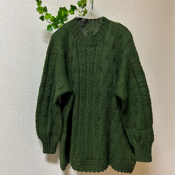 セーター 手編み ニット 緑 ニット・セーター あみあみグランマ 通販 