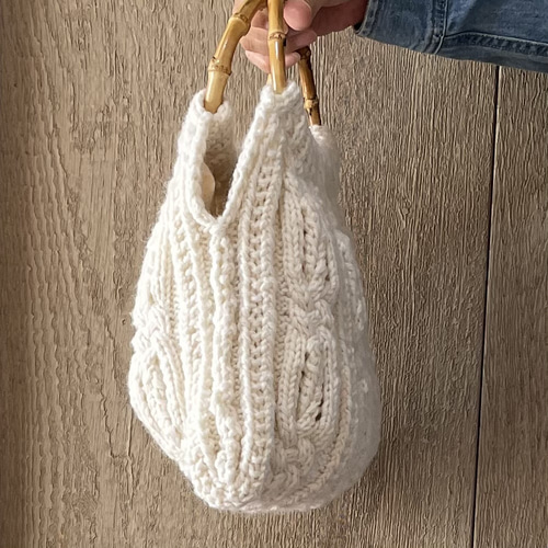 【ちま様】ハンドバッグ　アランニット　レザー　ハンドメイド ちま様】ハンドバッグアランニットレザーハンドメイド