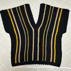 手編み　ニット　柄　ベスト　半袖　 2枚目の画像