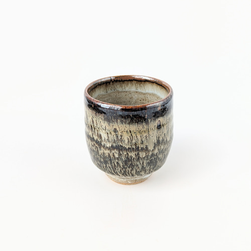 釉薬の流れがきれいな湯呑み 【手仕事 民藝 和 陶器】 湯呑み 酒津焼