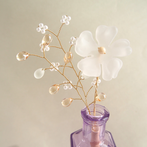 しずくビーズのお花〈オレンジ〉 アートフラワー yukoako 通販