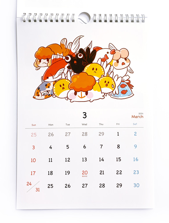 【値下げ】2024年金魚カレンダー 2枚目の画像