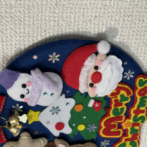 クリスマスリース フェルトリース リース pikataka 通販 16819144