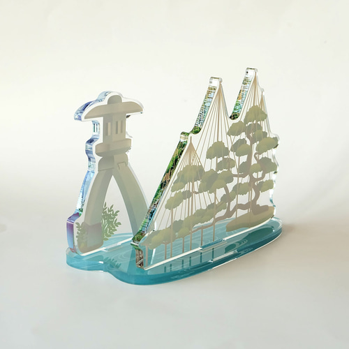 Lサイズ】金澤名所アクリルスタンド 兼六園 W113×H74×D62mm【金沢