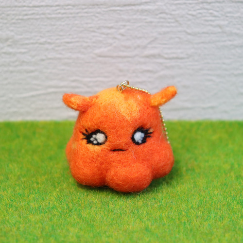 羊毛フェルト めんだこのめんこちゃん 2種類 オレンジ・水色 羊毛