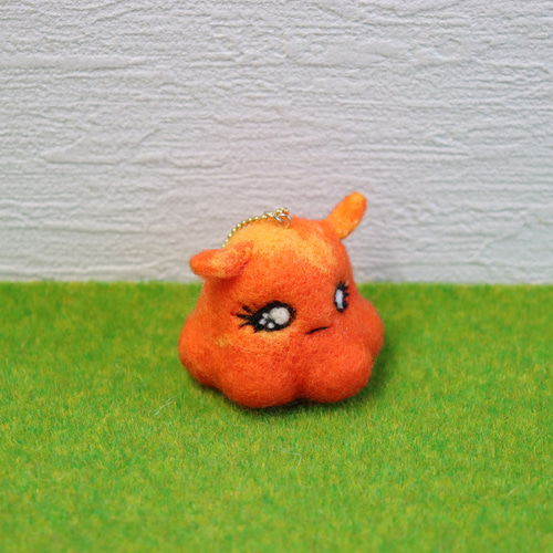羊毛フェルト めんだこのめんこちゃん 2種類 オレンジ・水色 羊毛