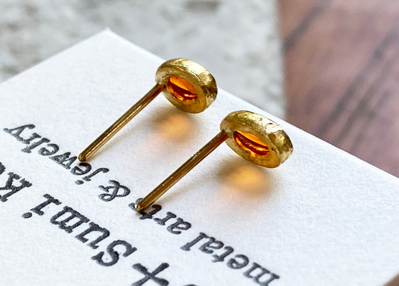 K24天然火蛋白石 ◇ K24（純金）耳環一對 第9張的照片