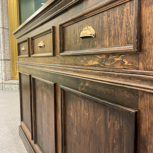 ジュエリーショップ向けL字カウンター（W1600ブラウン） アンティーク