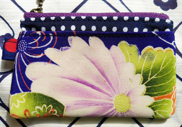 小物入れ　着物･紫地の菊 2枚目の画像