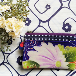 小物入れ　着物･紫地の菊 1枚目の画像