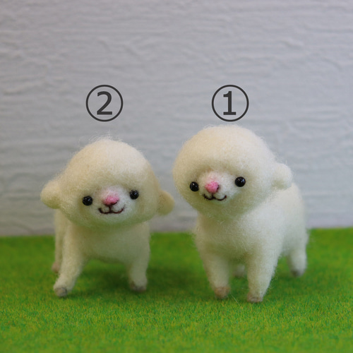 羊毛フェルト 子羊①② ゆかいな動物シリーズ 羊毛フェルト