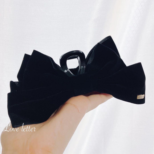 The Hany 黒ベルベットリボンヘアクリップ 楽天市場】【ヘアクリップ】☆リトルムーンリボン（ベルベット