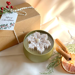●香り・お色選べるアロマキャンドル　/ スノーフレイク　クリスマスプレゼント ●　ソイキャンドル　hananowa 3枚目の画像