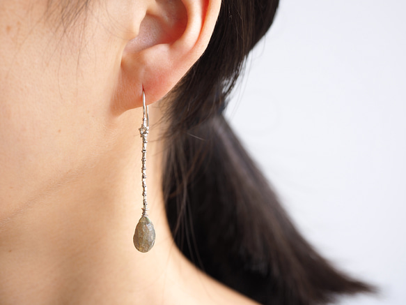 'labradorite' silver long pierce 5枚目の画像