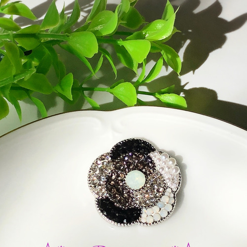 再販×3】グルーデコ カメリア ブローチ & ネックレス 2way セレモニー