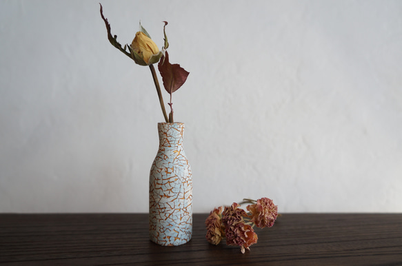 油壺　一輪挿し　花入　フラワーベース　花瓶　希少 花瓶 陶器 フラワーベース ショート ASH 直径16×高さ15.5cm