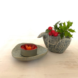【クリスマスコフレ】スワンの花器&ボタニカル豆皿 7枚目の画像