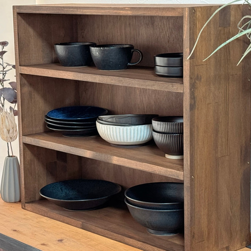 木製ラック 食器棚 キッチンラック 棚・シェルフ・ラック hanuru