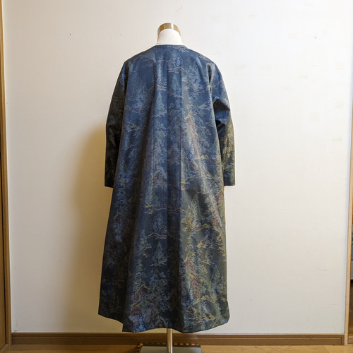 SOLD 着物リメイク ロングコート 大島紬 M〜L コート さらあお SOLD 着物リメイク ロングコート 大島紬 M〜L コート さらあお