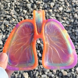 レジン すくいの手小物入れ パープル白黒マーブル