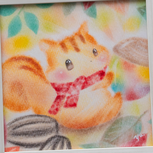 【原画】『ガンフリック』（絵画　パステル画　リス　動物画） 原画】『ガンフリック』（絵画パステル画リス動物画）