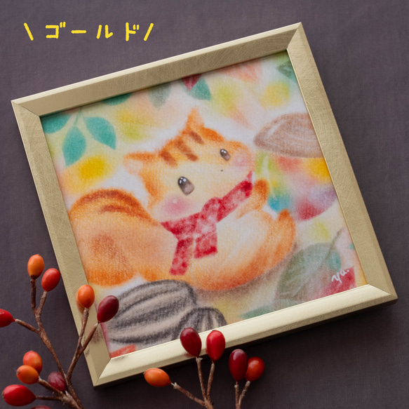 原画】『ガンフリック』（絵画 パステル画 リス 動物画） 絵画