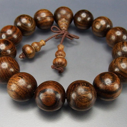 天然虎紋檀木木製数珠大玉約15mm念珠ブレスレット ブレスレット 石街