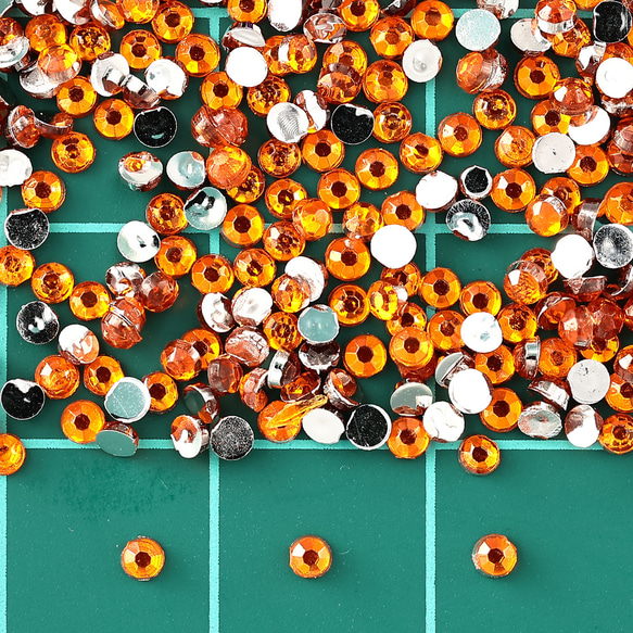 ラインストーン 2mm ss6 オレンジ 9000粒 丸 ネイル デコ レジン ネイルアート パーツ BD3183 5枚目の画像