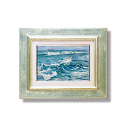 【光る波-3】 油絵　ジークレー・オリジナル版画 SMサイズ〜 3枚目の画像