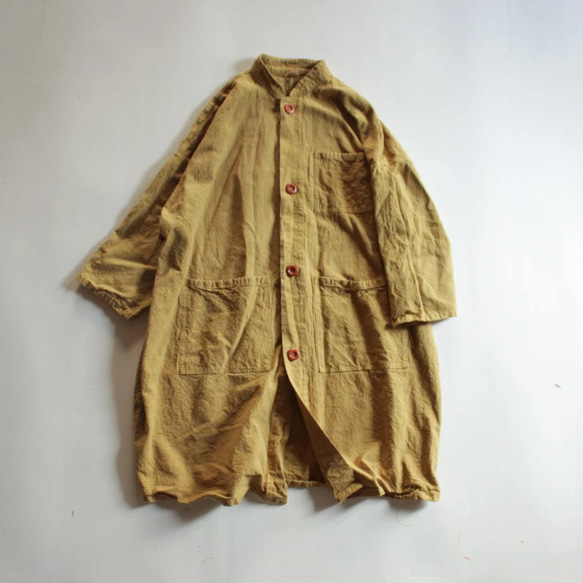 vintage cocoon coat / 柑子色/草木染め 5枚目の画像