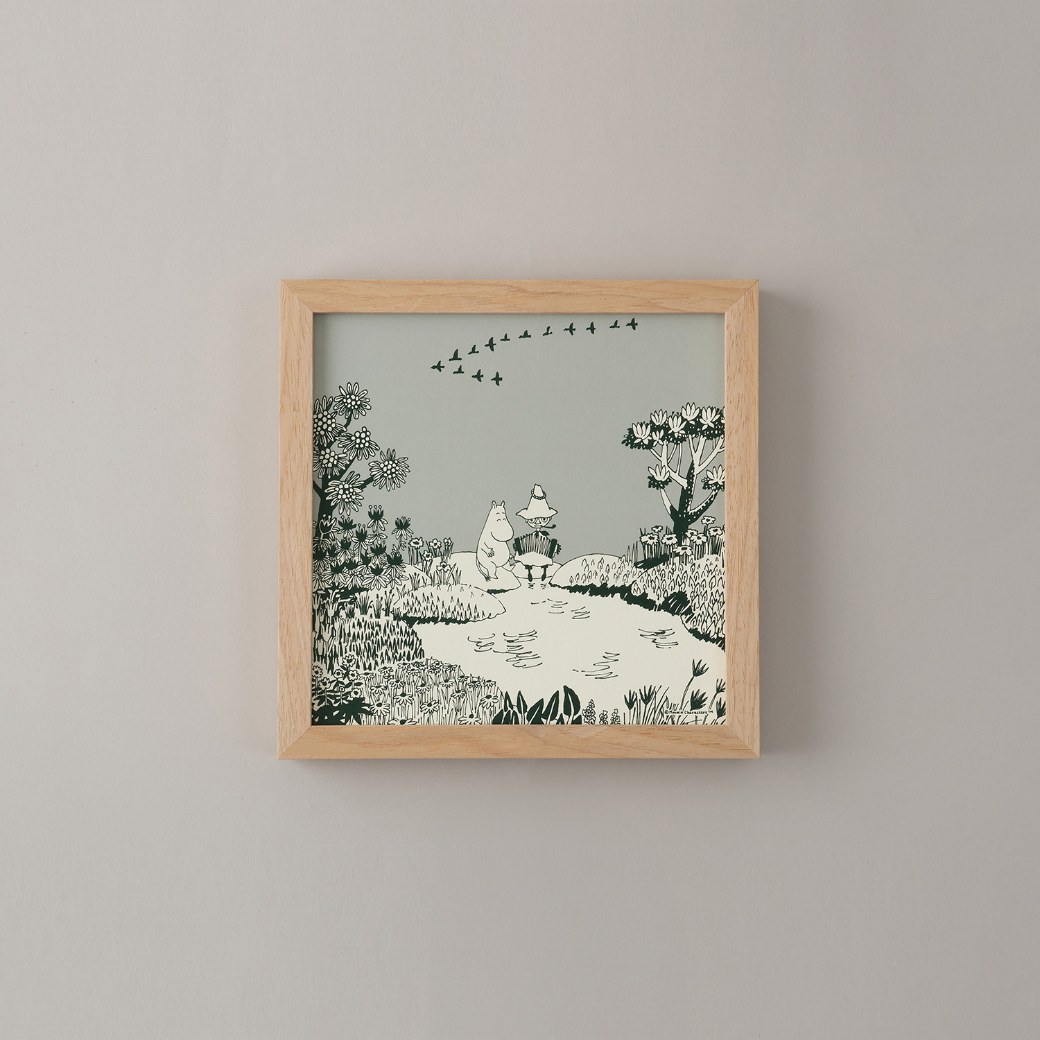 【開店記念セール！】 アートポスター20フレームセット 水辺のふたり/グレー MOOMIN 絵画