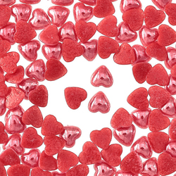 ネイルパーツ ハート 赤 ５ｍｍ 1000個 セラミック製 カボション デコ ネイルアート レジン BD3246 1枚目の画像