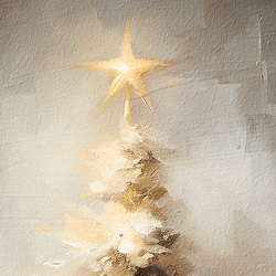 クリスマスツリー Merry Christmas 油絵風 / インテリアポスター 海外アート / XMAS 2 8枚目の画像