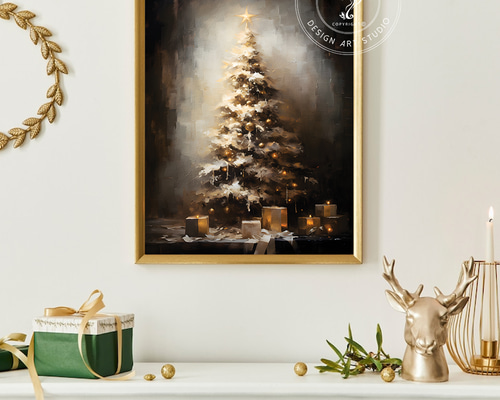 クリスマスツリー 絵 壁絵 インテリア 67d63e2e92f231a7edb917faaefd9d