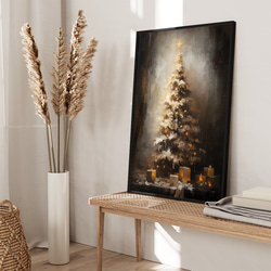 聖誕樹Merry Christmas油畫風格/室內海報外國藝術/XMAS 2 第2張的照片