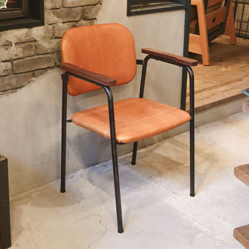 送料無料／[Y.T Chair]ダイニングチェア 本革 ラウンジ アイアンチェア